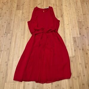 Diane Von Furstenberg Red Sleeveless Midi Dress